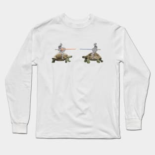 Knights jousting on tortoises Long Sleeve T-Shirt